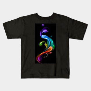 Rainbow drops on black background Kids T-Shirt